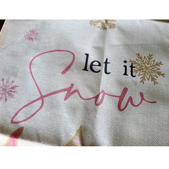 Christmas Table Runner Pink Snowflake Decor Holiday Decoration Decorative Cloth - Picture 9 of 10